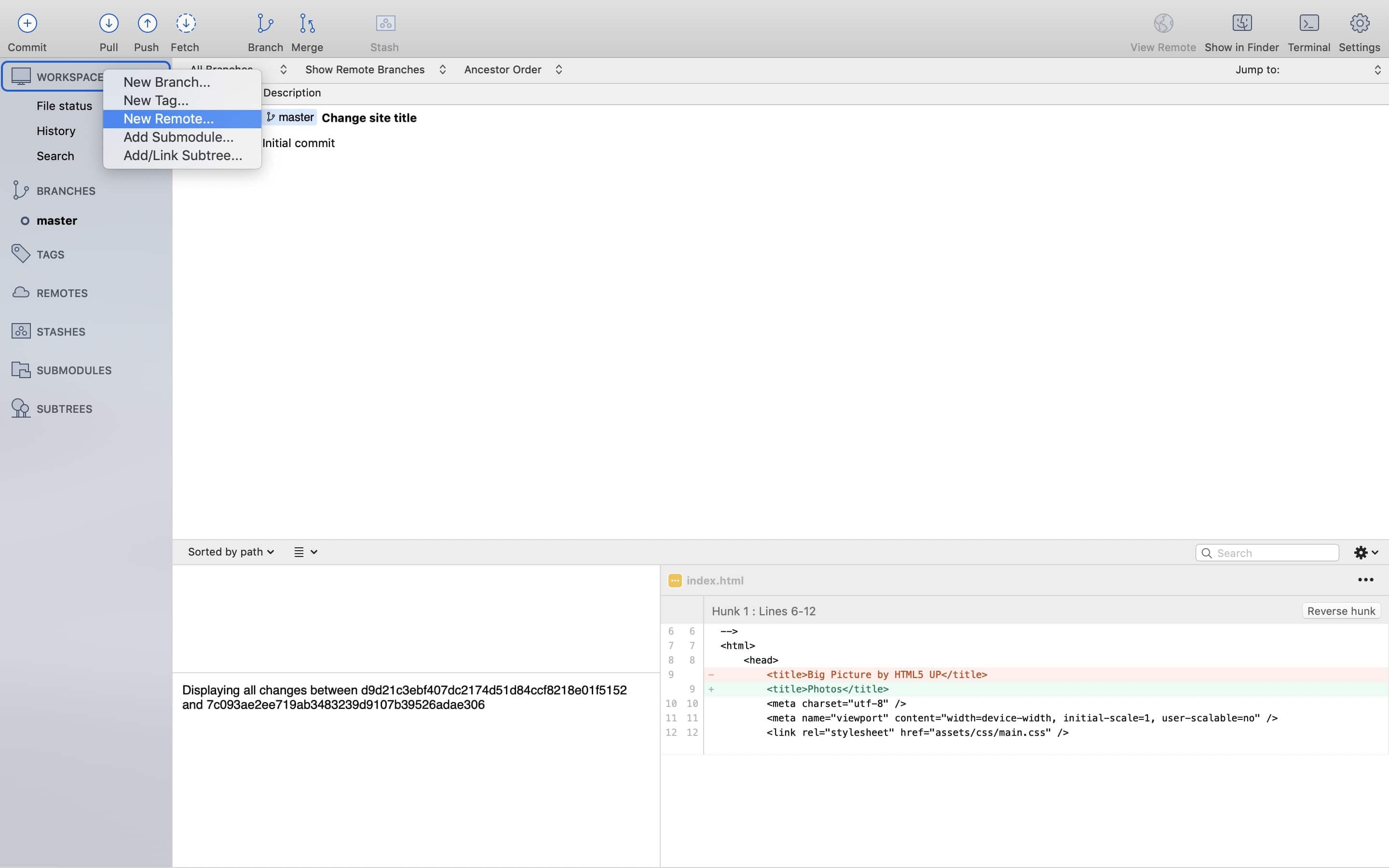 Sourcetree new remote Sourcetree new remote